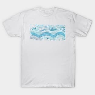 blue water waves design T-Shirt